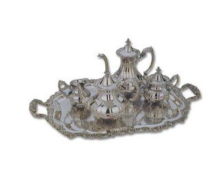 Reed & Barton Sheffield Collection Silver plated Burgundy 5 Piece Tea Set Tea Services Kitchen & Dining