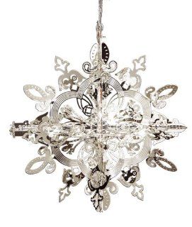 Baldwin Silverplate Glittery Snowflake 3 inch Ornament   Decorative Hanging Ornaments