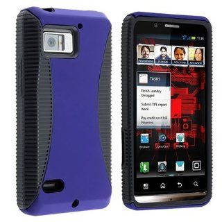 Hybrid Case for Motorola Droid Bionic XT875, Black TPU / Blue Hard Cell Phones & Accessories