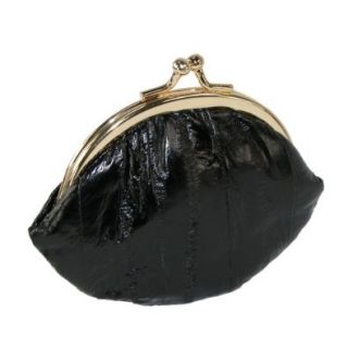 Small Eel Skin Coin Purse (Black) Shoes