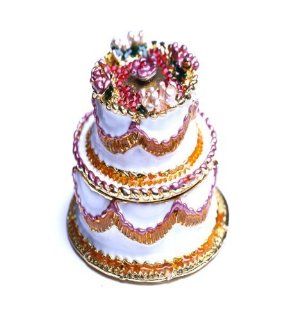 Lilly Rocket Collectible Box with Rhinestone Bejeweled Swarovski Crystals   Wedding Cake Jewelry Boxes Jewelry