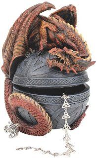 Dragon Protector of the Celtic Orb Sculptural Box   Dragon Jewlery Boxes