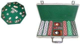 Trademark Poker 300 11.5g Dice Striped Chips, Aluminum Case and Poker Tabletop  Poker Sets  Sports & Outdoors
