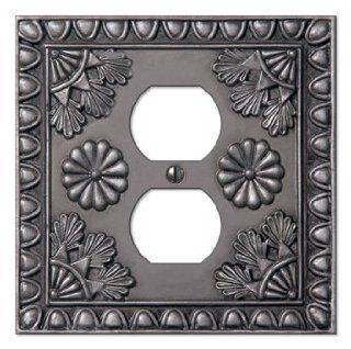 Jackson Deerfield Manufacturing Amiens Antique Pewter 1 Duplex Outlet Switchplate (JDM879APTR08)   Switch Plates  