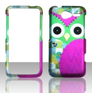 Green Pink Owl Motorola Electrify M XT901 (U. S Cellular) Snap on Rubberized Feel/touch Hard Phone Case Cover Protector Cell Phones & Accessories