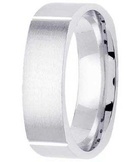 L.A. Wedding 14KLAW4542 S11.5 6mm 14K White Gold Square Shapped Wedding Band   Size 11.5 L.A. Wedding Jewelry