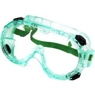 Sellstrom 882 PVC Indirect Black Vent Chemical Splash Goggle, Green Tinted Body/Clear Poly Bagged Lens Safety Goggles