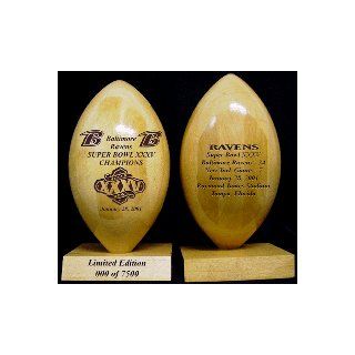 Super Bowl XXXV Champions (Baltimore Ravens) Laser Engraved Solid Maple Wood Football by Gridworks  Sports & Outdoors