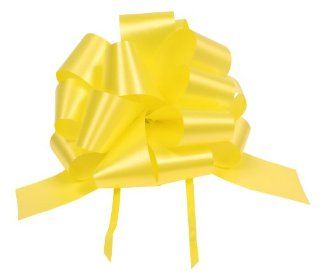 Premier Packaging AMZ PF905 25 Count Flora Satin Pull Bow, 5 1/2 by 18 Inch Loop, Yellow