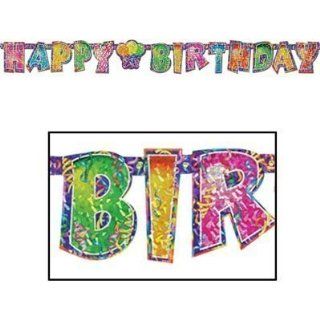 Beistle   50357   Prismatic Happy Birthday Streamer  Pack of 12  Party Streamers  Beauty
