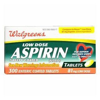  Low Dose 81 mg Aspirin Safety Coated Tablets, 300 ea Health & Personal Care