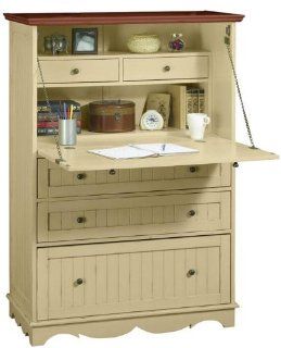 French Country Deluxe Secretary Desk, FIVE DRAWER, MAPLE  