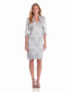 Adrianna Papell Women's Twisted Lace Dress With Jacket