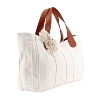 Jacky&Celine J 907 2 White 002 White/Tan Oversized Tote/Shoulder Bag Shoulder Handbags Shoes