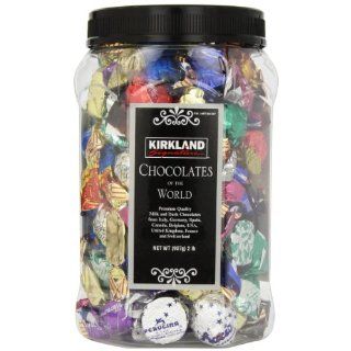 KIRKLAND Signature PREMIUM CHOCOLATES of the WORLD ASSORTMENT JAR NET WT 2 Lb (907 g) (From Italy Germany, Spain, Switzerland, Canada and Belgium)  Chocolate Assortments And Samplers  Grocery & Gourmet Food