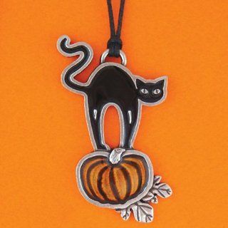 Black Cat Corded Necklace Pendant Necklaces Jewelry