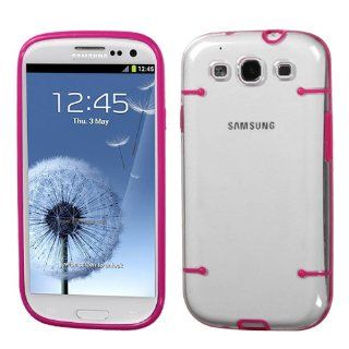 SAM Galaxy S III (i747/L710/T999/i535/R530/i9300) Transparent Clear/Solid Hot Pink Tentacles Gummy Cover Cell Phones & Accessories
