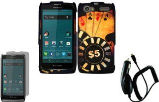 For Motorola Yangtze Electrify 2 XT881 XT885 XT886 XT889 MT887 Hard Design Cover Case Ace Poker+LCD Screen Protector+Car Charger Cell Phones & Accessories
