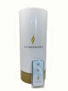 Luminara 4" x 9" Ivory (Vanilla Scent) Wavy Edge Realistic Flame LED Wax Candle Light with Timer   Pillars