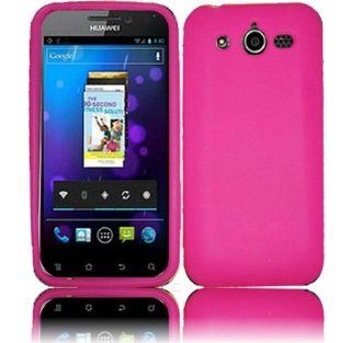 Huawei Mercury M886 Silicone Skin Cover   Hot Pink Cell Phones & Accessories