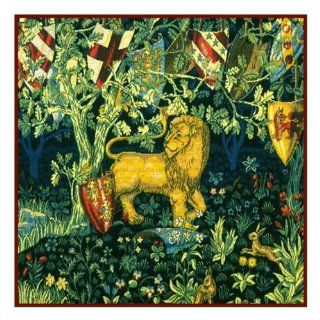 Counted Cross Stitch Chart Heraldry Lion by Arts and Crafts Movement Founder William Morris