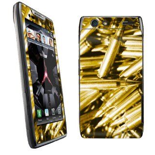 Motorola Droid Razr XT912 Vinyl Decal Protection Skin Bullet Gold Cell Phones & Accessories