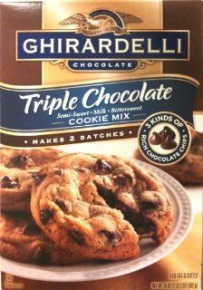 Ghirardelli Tripple Chocolate semi sweet, milk, bittersweet Cookies Mix 35 OZ  Packaged Chocolate Snack Cookies  Grocery & Gourmet Food