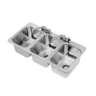 Three Compartment Drop In Sink Includes Faucet and Drain Overall Size  38 x 19 inch    1 each. Triple Bowl Sinks