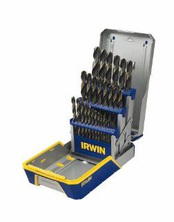 Irwin Industrial Tools 3018005 Black and Gold Oxide Metal Index Drill Bit Set with Case, 29 Piece   Jobber Drill Bits  