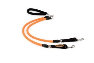 EZ Steps Low Impact Shock Absorbing Coupler Leash for Walking Two Dog up to 200 lbs. Combined Weight, Orange  Pet Leashes 