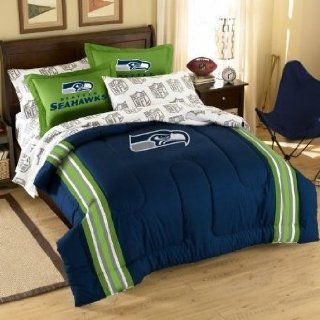 Seattle Seahawks 7 Pc FULL Size Bed in a Bag (Comforter, 1 Flat Sheet, 1 Fitted Sheet, 2 Pillow Cases, 2 Shams) SAVE BIG ON BUNDLING 