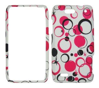White Pink Pattern Faceplate Protector Hard Case for Motorola Droid 4xt894 Cell Phones & Accessories