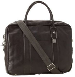 John Varvatos Star USA Men's Calfskin Laptop Case, Brown, One Size Briefcases Clothing