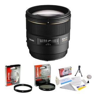 Sigma 85mm f/1.4 EX DG HSM AF Prime Lens for Nikon + Opteka UV Filter + Opteka CPL Filter + Opteka 5 Piece Cleaning Kit  Camera And Photography Products  Camera & Photo