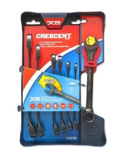 Crescent CX6RWM7 X6 MM Combination Wrench Set with Ratcheting Open End and Static Box End, 7 Piece   Crescent Tools  
