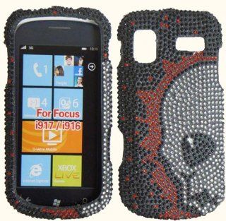 Skull Face Full Diamond Bling Case Cover for Samsung Focus i917 Cell Phones & Accessories