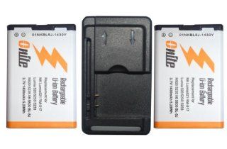 Onite 2 x 1430mAh Battery for Nokia Lumia 521 RM 917 for T Mobile Nokia Lumia 520, BL 5J, with Charger Cell Phones & Accessories
