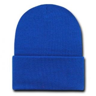 Decky 12 Inch Long Cuffed Knit Beanie Cap (One Size, Royal Blue) at  Mens Clothing store