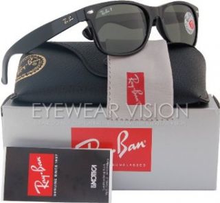 Ray Ban RB2132 New Wayfarer Polarized Sunglasses Black/Crystal Green (901/58) RB 2132 55mm Clothing