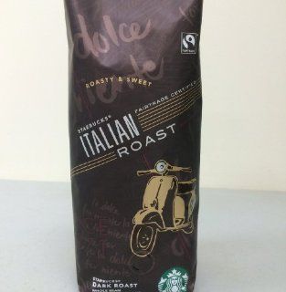 Starbucks Italian Roast Coffee Fair Trade Certified   Whole Bean 1 Lb  Grocery & Gourmet Food