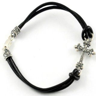 .925 Sterling Silver Cross Double Strand Bracelet Jewelry