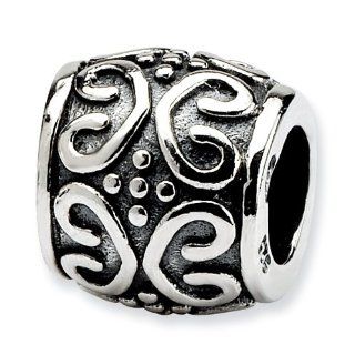 .925 Sterling Silver Scroll & Dots Bali Bead Jewelry