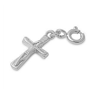 Crucifix 8MM Pendant Sterling Silver 925 Jewelry