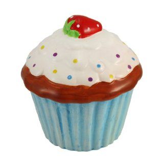 Ceramic Strawberry Cupcake Coin Bank Blue Liner Toys & Games