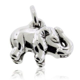 .925 Sterling Silver Elephant Pendant Charm Jewelry