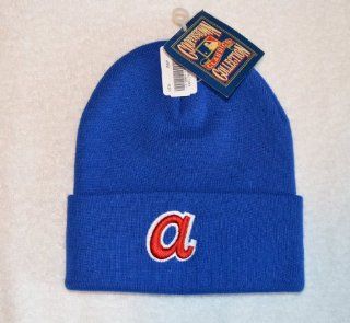 1974 Atlanta Braves Throwback Beanie Hat   Cuffed MLB Winter Cap  Sports Fan Beanies  Sports & Outdoors
