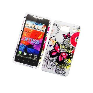 Motorola Droid RAZR HD XT926 XT925 White Pink Butterfly Cover Case Cell Phones & Accessories