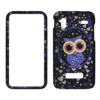 2D Hearts Owl Samsung Captivate Glide i927 AT&T Case Cover Hard Case Snap on Rubberized Touch Case Cover Faceplates Cell Phones & Accessories