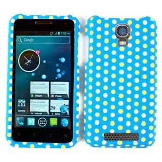 ZTE ENGAGE V8000 DOTS ON LIGHT BLUE MATTE TEXTURE CASE ACCESSORY SNAP ON PROTECTOR Cell Phones & Accessories