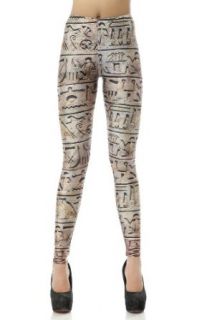 LoveLiness Hieroglyphic Calico Printed Leggings One Size Brown